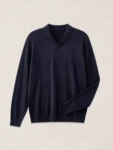 Calmiston Contains Wool Men's Autumn Casual Versatile Solid Color Sweater Formal Old Money - Multicolor - View 4
