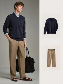 Calmiston Contains Wool Men's Autumn Casual Versatile Solid Color Sweater Formal Old Money - Multicolor - View 9