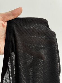 Elenzga Autumn New Black Sheer Ribbed Knit Open Shoulder Long Sleeve Drawstring Fashion Casual Sexy Women's T-Shirt Fall - Black - View 8
