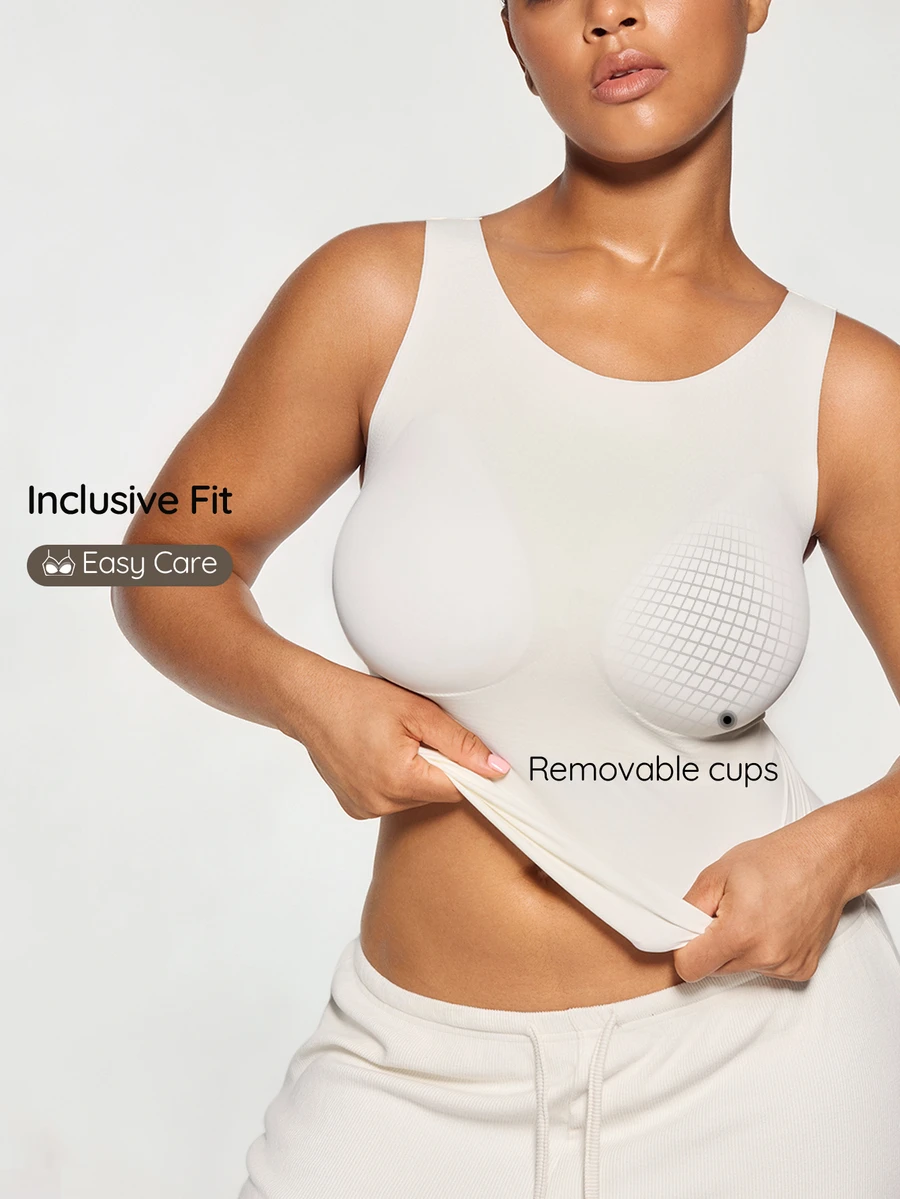 SHAPORA 1pc Seamless Fitted Minimalist Plus Size Base Layer - White - View 1