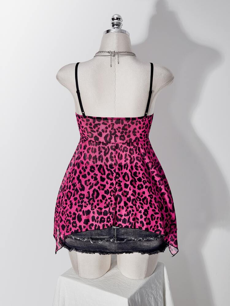 SHEIN ICON Áo hai dây & Áo ba lỗ Plus size - Màu Hồng Tươi - Xem 2