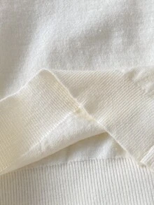 SHEIN 嬰兒/幼兒(男孩)卡其色熊刺繡線條縫線套頭長袖毛衣，適合秋冬穿著，可搭配棉襖內穿或單穿 - 卡其色 - 查看 9