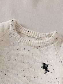 嬰兒/男嬰毛衣，長袖開襟衫，花卉馬匹刺繡，適合春、秋、冬，可搭配牛仔褲、夾克、棉外套 - 彩色 - 查看 9