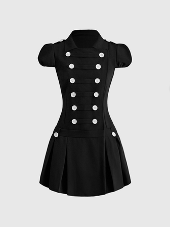 Kawaii Robe mini pour femme style vintage Napoléon, taille ultra basse, mignonne
