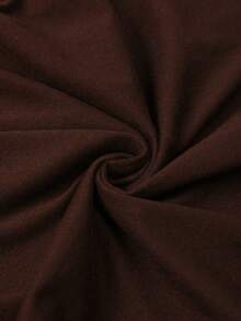 QUELARIE Women's Solid Color Off-Shoulder Short Sleeve Ruffle Fashion Dress - Coffee Brown - View 4