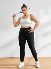 Rhythm Era Plus Solid Scoop Neck Sports Bra - White - View 8