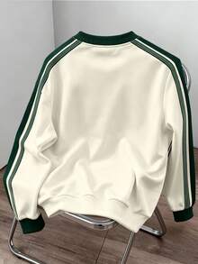 Daypath Men's American Vintage California Letter Print Summer Colorblock Webbing Raglan Sleeve Loose Slimming Crew Neck Sweatshirt - Multicolor - View 2