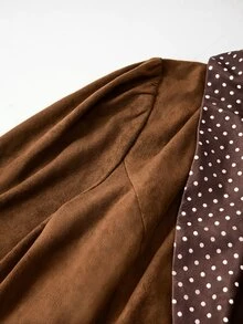 GlowEve Lady's Elegant Autumn Long Dress - Coffee Brown - View 5
