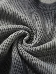 NEOSTRIT Goth Men's New Autumn/Winter Long Sleeve Printed Gradient Pullover Versatile Ribbed Sweater  Unisex Style, Couple Outfit, Best Holiday Gift - Grey - View 5