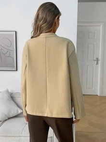Elyressa Women's Woven Casual Fashion Fall-Winter Wool Fabric - Khaki - View 2