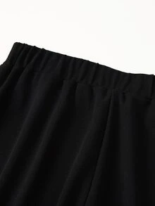 SHEIN LUNE Plus Size Women's Fashion Minimalist Slimming Casual Versatile Wide Leg Pants Fall Cloth For Women - Black - View 11