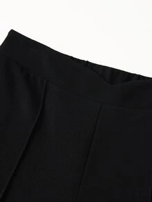 SHEIN LUNE Plus Size Women's Fashion Minimalist Slimming Casual Versatile Wide Leg Pants Fall Cloth For Women - Black - View 10