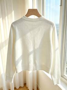 SHEIN Franclia 女款極簡百搭時尚優雅開襟衫 - 白色 - 查看 2