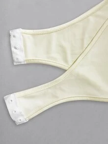 Sweetra Body de mujer retro y sexy, ajustado y estilizador, elegante, de alta gama, cómodo y versátil, body blanco de moda - Albaricoque - Ver 6