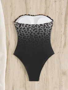 Swim Chiccia 女款純色平口抓皺連身泳衣，海灘夏季穿搭 - 彩色 - 查看 2