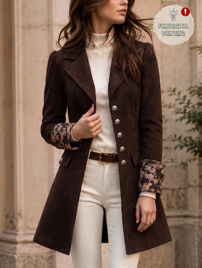 Yalmera Women's Printed Elegant Daily Winter Coat