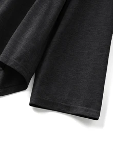 SHEIN Franclia Top Feminina Casual de Cor Sólida, Ajuste Solto, Manga Longa com Bainha Curva, Adequada para Roupa Leve, Roupa de Estar, Escritório, Uso Diário, Viagem, Cinza, Outono - Chumbo - Visão 6