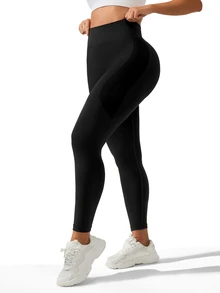 SHEIN Unity Women's Plus Size High Waist Seamless Sports Leggings - Black - View 4