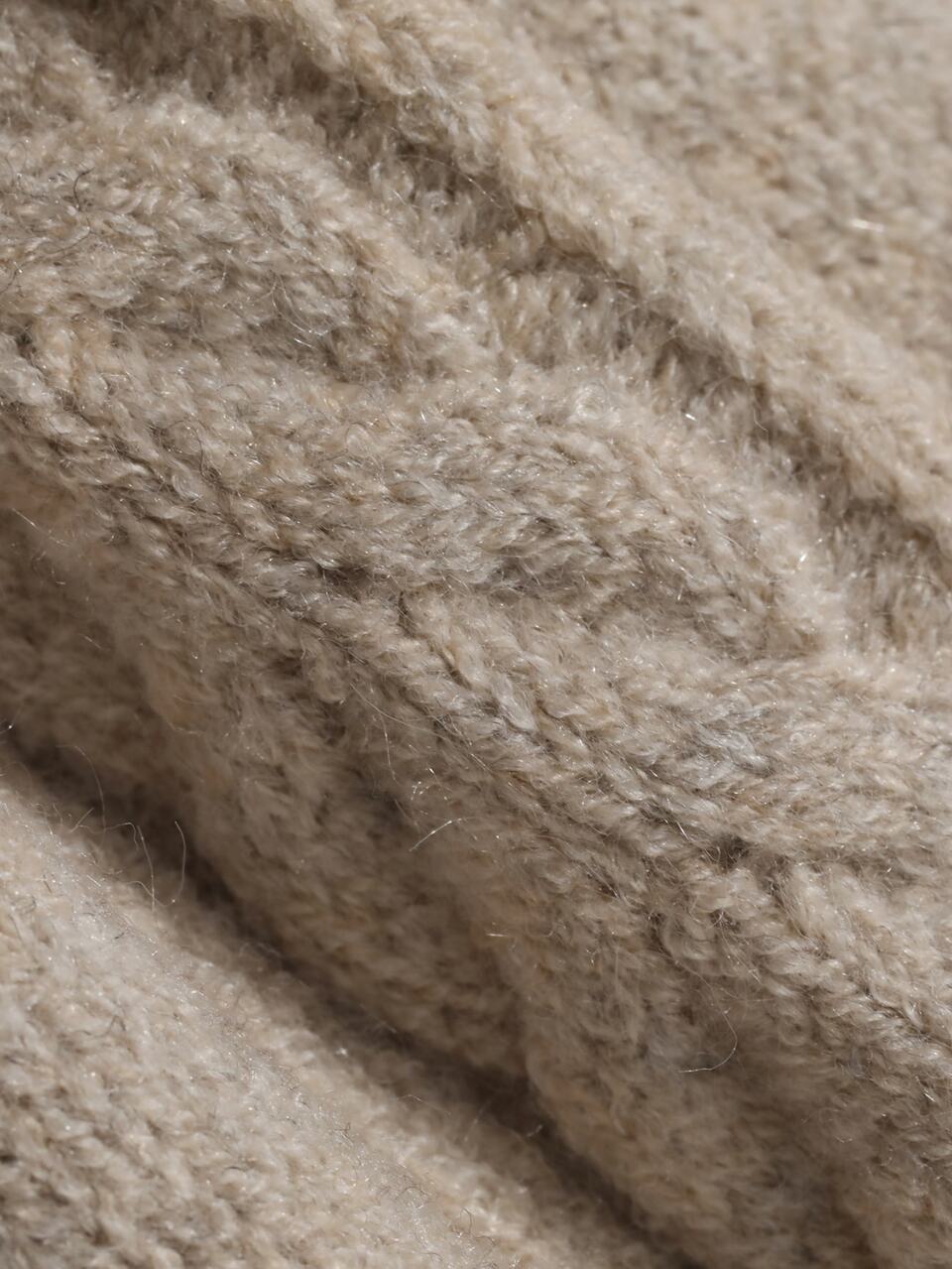 Women's Solid Color Loose Striped Cable Knit Long Sleeve Round Neck Tie Casual Daily Vacation Korean Style Versatile Autumn/Winter Sweater