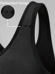 SHEIN Velisys 3pcs Seamless High Elastic Hollow Mesh Back Sports Bra, Suitable For Yoga, Fitness, Daily Wear, Multi-Functional - Black - View 6