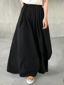 DAZY Women's Fashion Commute Solid Color Wide Leg Long Pants Fall - Black - View 5