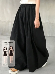 DAZY Women's Fashion Commute Solid Color Wide Leg Long Pants Fall - Black - View 1
