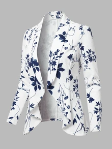 GlowEve CURVE Versatile Premium Textured Fabric Printed Plus Size Women's Blazer - Multicolor - View 4