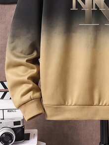 Kids Tween Boy Casual Minimalist Long Sleeve Hooded Comfortable Sweatshirt 2 Pieces Set, Suitable For Autumn/Winter - Multicolor - View 3