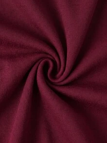 Muchica Plus Size Women's Letter Print Casual Streetwear Everyday Sweatshirt Autumn Formal Going Out Burgundy - Burgundy - View 4