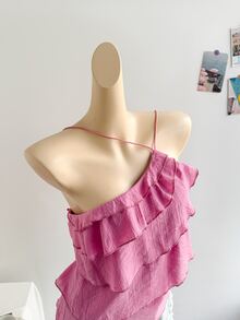 Soleia Women's Solid Color Casual Versatile Daily Wear Top - Pink - View 7