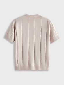 COMVAIL Men's Plus Size Solid Color Casual Versatile Daily Wear Knit Top - Apricot - View 5