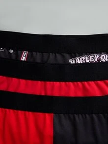 Harley Quinn X SHEIN Women's Printed Elastic Waist Casual Comfortable Triangle Panties - Black - View 9