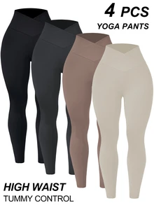 Rhythm Era Plus Size Women Solid Color High Waist Seamless Leggings - Multicolor - View 2