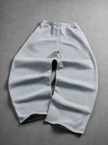 PAVTROS Men's Autumn & Winter Old‑Money Sweatpants, Spliced & Rivet Accent Design,Perfect Millennium‑Theme Gift For Halloween & Christmas - Grey - View 2