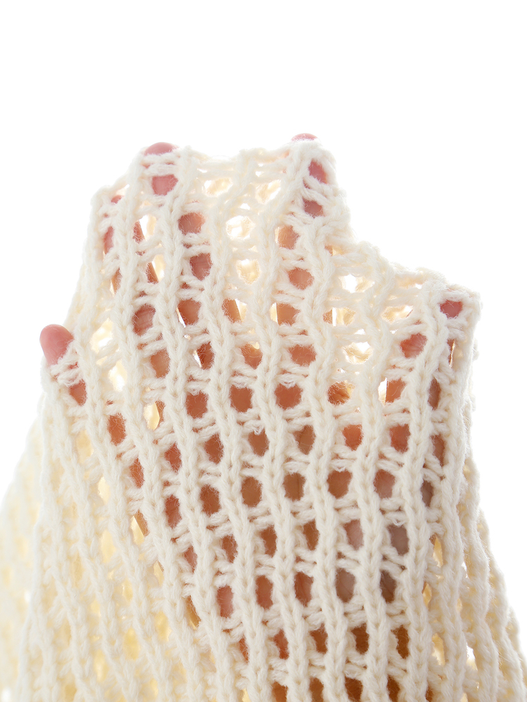 Linhara Plus Size Relaxed Fit Chunky Hollow Knit Vest For Women, Round Neck Sleeveless Tank Top, Loose Layering Top For Summer Vacation Formal White Casual Bohemian - Apricot - View 7