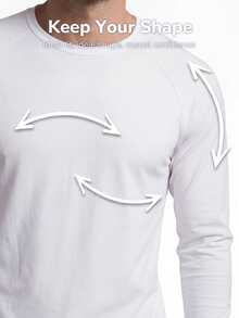TekDrob Anti-Odor Raglan T-Shirt With Regular Fit And Long Sleeves - White - View 7