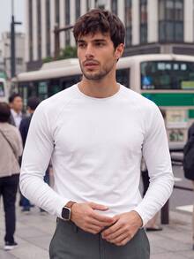 TekDrob Anti-Odor Raglan T-Shirt With Regular Fit And Long Sleeves - White - View 1