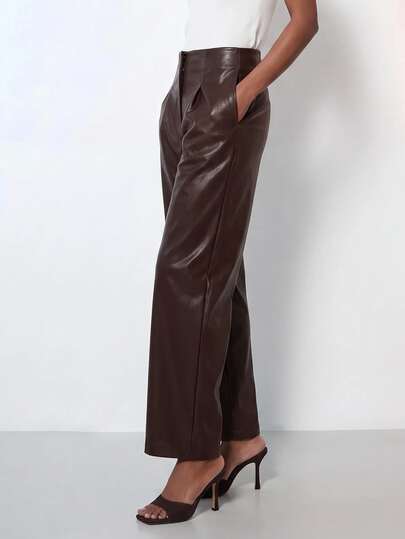 Zivah Pantaloni lunghi da donna tinta unita plissettati con tasche casual versatili per uso quotidiano e viaggi