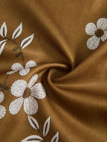 Rusticease Kemeja Liburan Motif Bunga Ukuran Besar dengan Hem Berkerut, Cocok untuk Makan Siang Musim Gugur, Formal, Kasual, Kencan Malam, Kuning Mustard, Gaya Boho Bohemian - Kuning - View 6