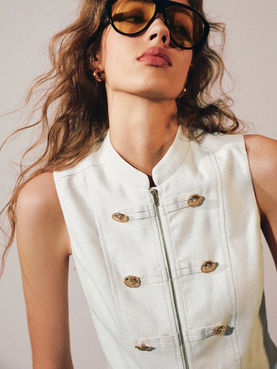MOTF PREMIUM AUTUMN/WINTER NAPOLEON STYLE SLEEVELESS TOP, URBAN CHIC
