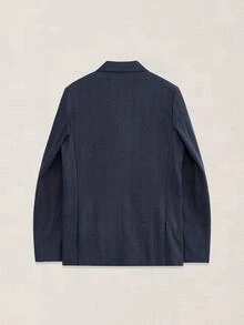 Suiteron 男士休閒鈕扣長袖口袋商務西裝外套 - 藏蓝色 - 查看 7