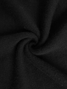 SHEIN BASICS Women's Solid Color Round Neck Long Sleeve Elegant Classy Basic Simple Minimalist Casual Knit Dress Black Going Out Dinner Office Fall - Black - View 10