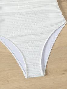 Costavie Summer Beach Solid Color One-Piece Swimsuit - White - View 5