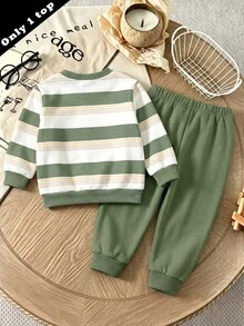 Young Boy Long Sleeve Crew Neck Sweatshirt, Classic Retro Cool Color Block Graphic Print, Exquisite Knight Small Logo Graphic Print, Suitable For Back To School Season, Suitable For Autumn/Winter - Multicolor - View 4