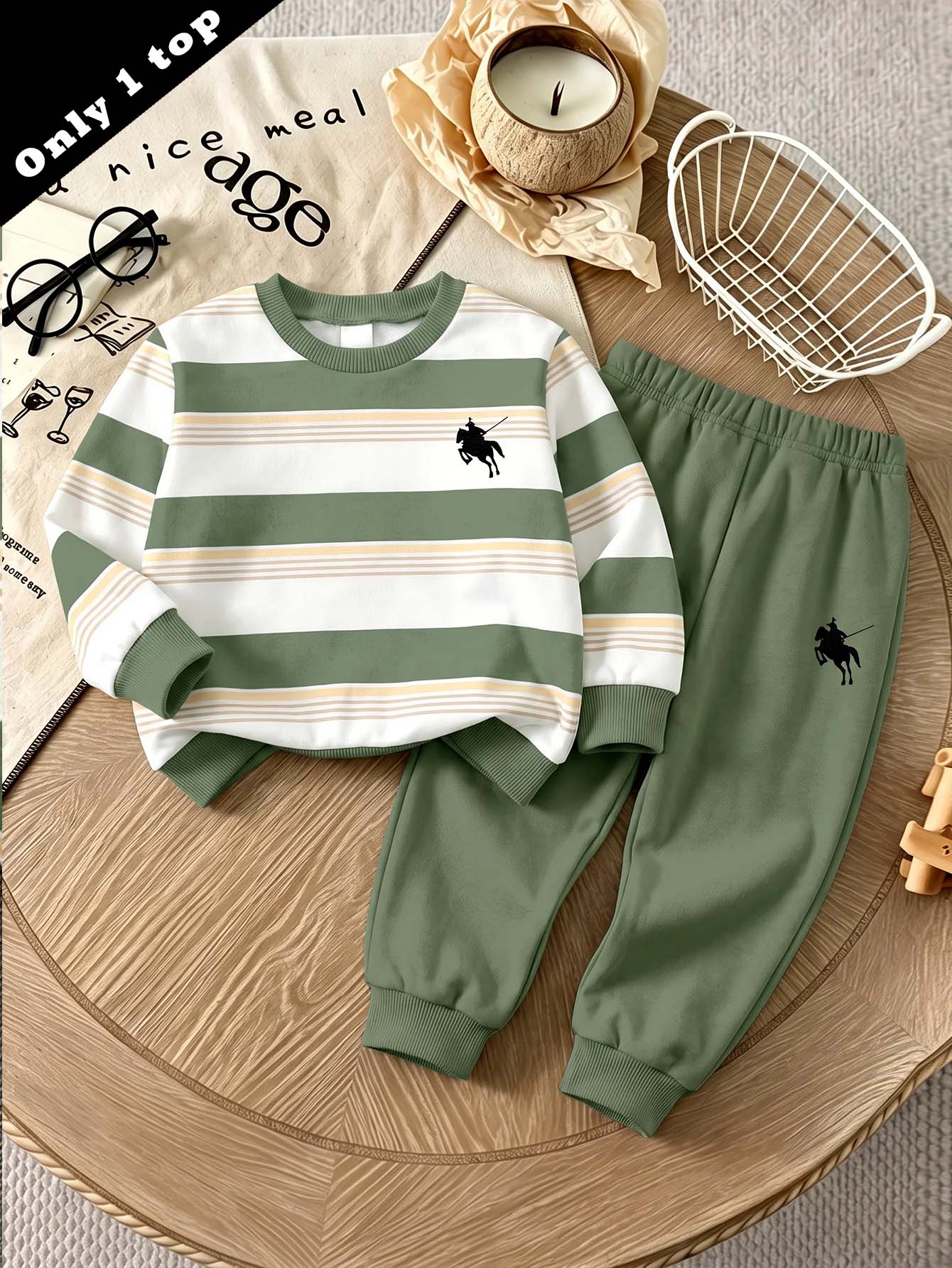 Young Boy Long Sleeve Crew Neck Sweatshirt, Classic Retro Cool Color Block Graphic Print, Exquisite Knight Small Logo Graphic Print, Suitable For Back To School Season, Suitable For Autumn/Winter - Multicolor - View 1