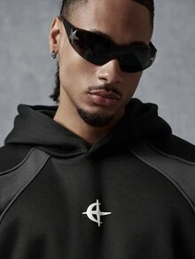 PAVTROS 男士拼色休閒百搭日常穿著連帽衛衣 - 彩色 - 查看 3