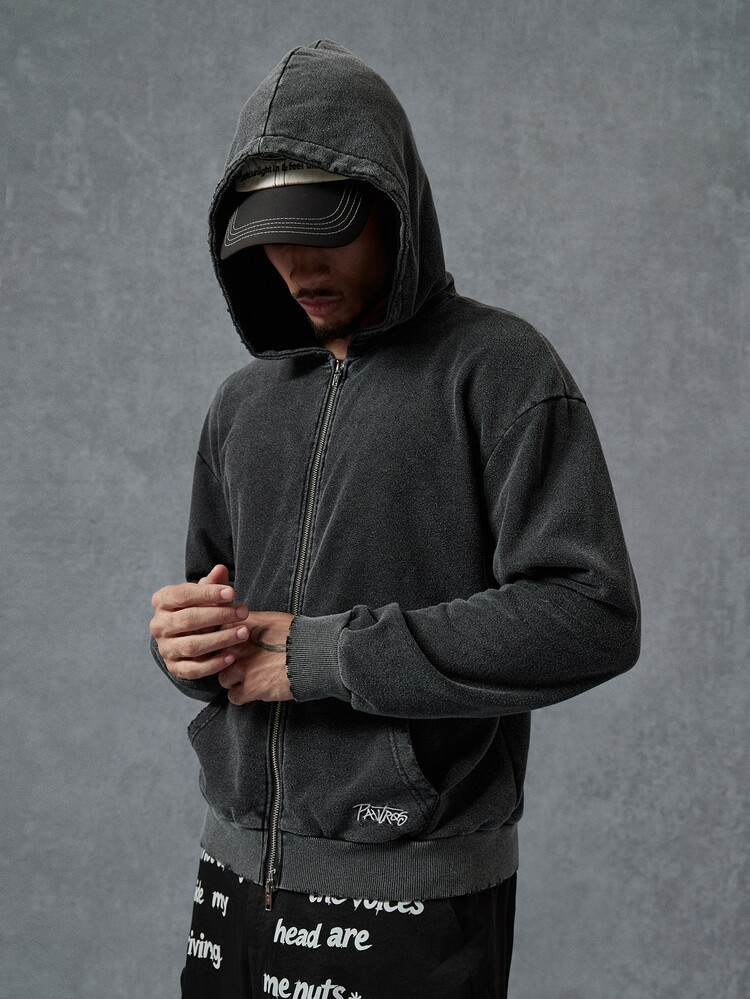 PAVTROS Men's Solid Color Casual Versatile Daily Wear Hoodie - Black - View 1