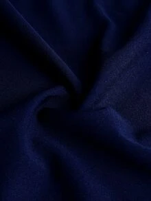 Viva Relle 大码女士优雅派对性感简约日常弹力修身甜心领长袖喇叭袖口弹力腰身A字短裙，秋冬款 - 藏蓝色 - 查看 5