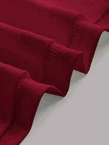SHEIN BASICS Women's Solid Color Fitted Versatile Daily Wear Bandeau Top Night Out Burgundy Red Summer Sexy Wrap Casual Wrap Workout Workout - Burgundy - View 4