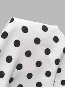 SHEIN LUNE Summer Casual Smart Casual Elegant V-Neck White And Black Polka Dot Print Camisole Office - Black and White - View 8